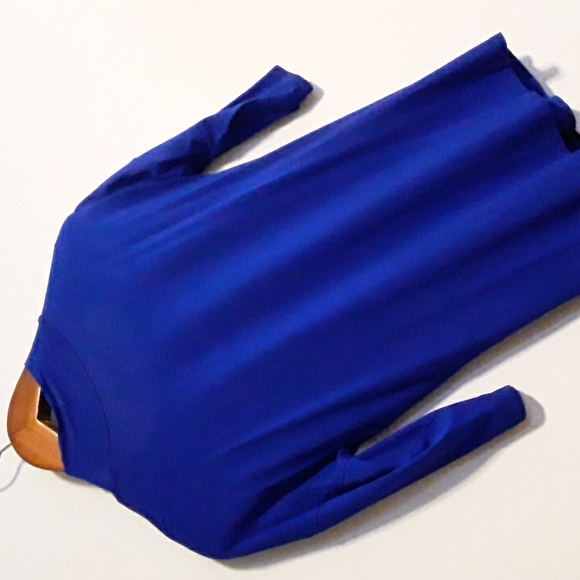 Anne Klein Pleated Front Jersey Top, vivid blue, Size M - Picture 5 of 5